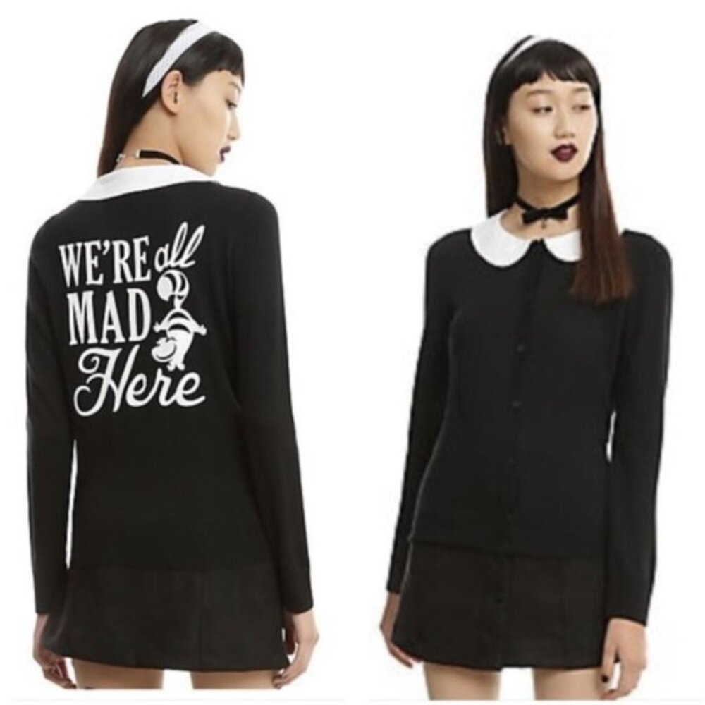 NWT Disney We're All Mad Here Alice Cardigan